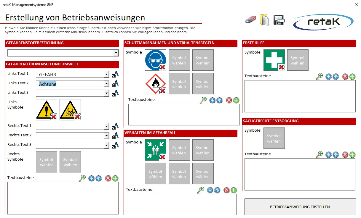 Programmierer f&uuml;r KMU: VBA-Tool f&uuml;r Betriebsanweisungen mit PDF-Export