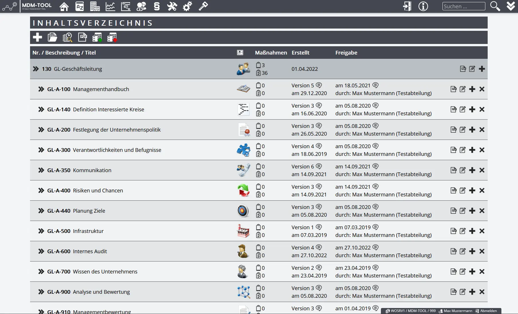 Webentwicklung: Managementhandbuch & Ma&szlig;nahmenverwaltung f&uuml;r Audit-Vorbereitung